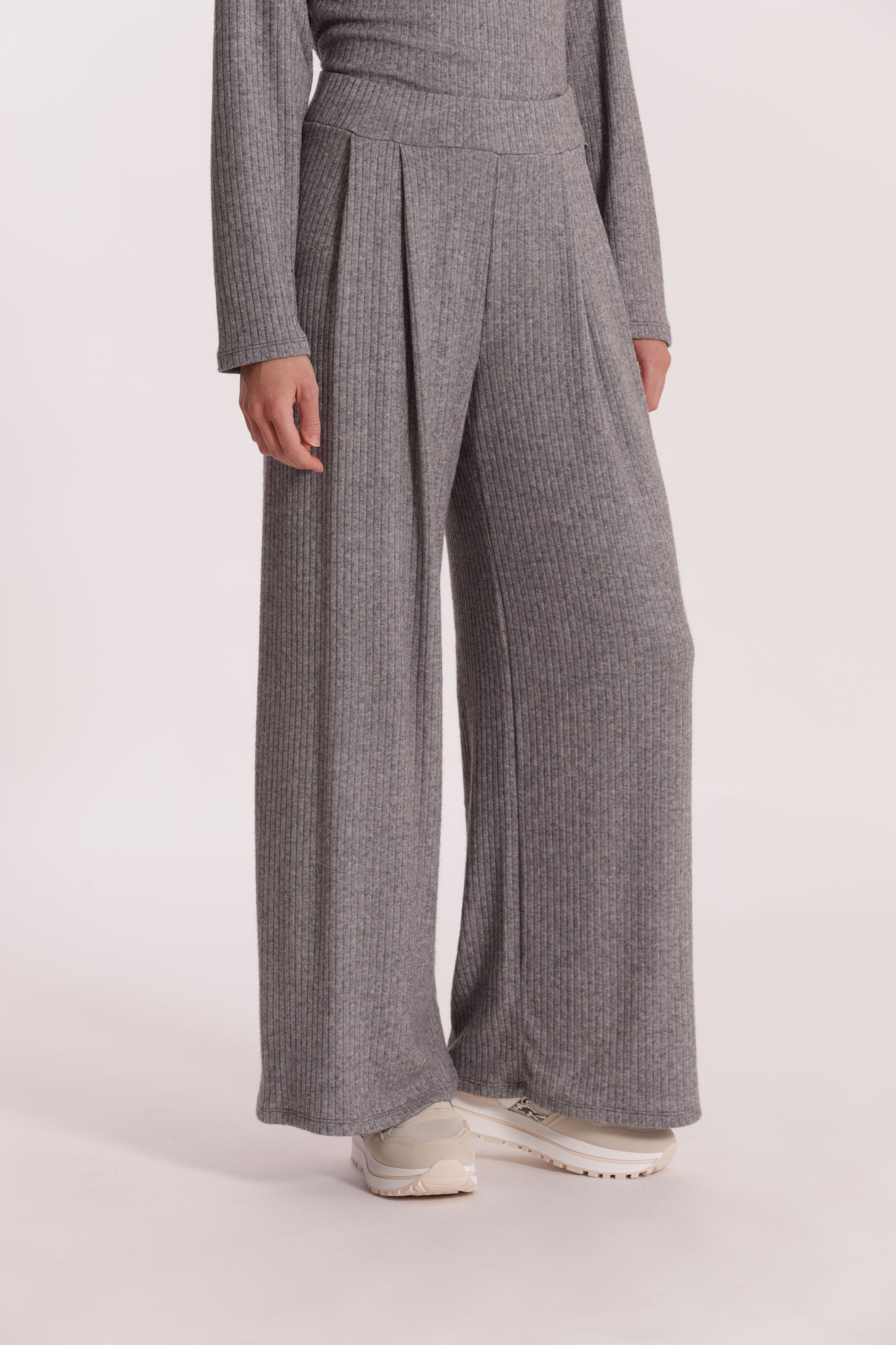 PANTALONE PALAZZO IN MAGLIA A COSTE