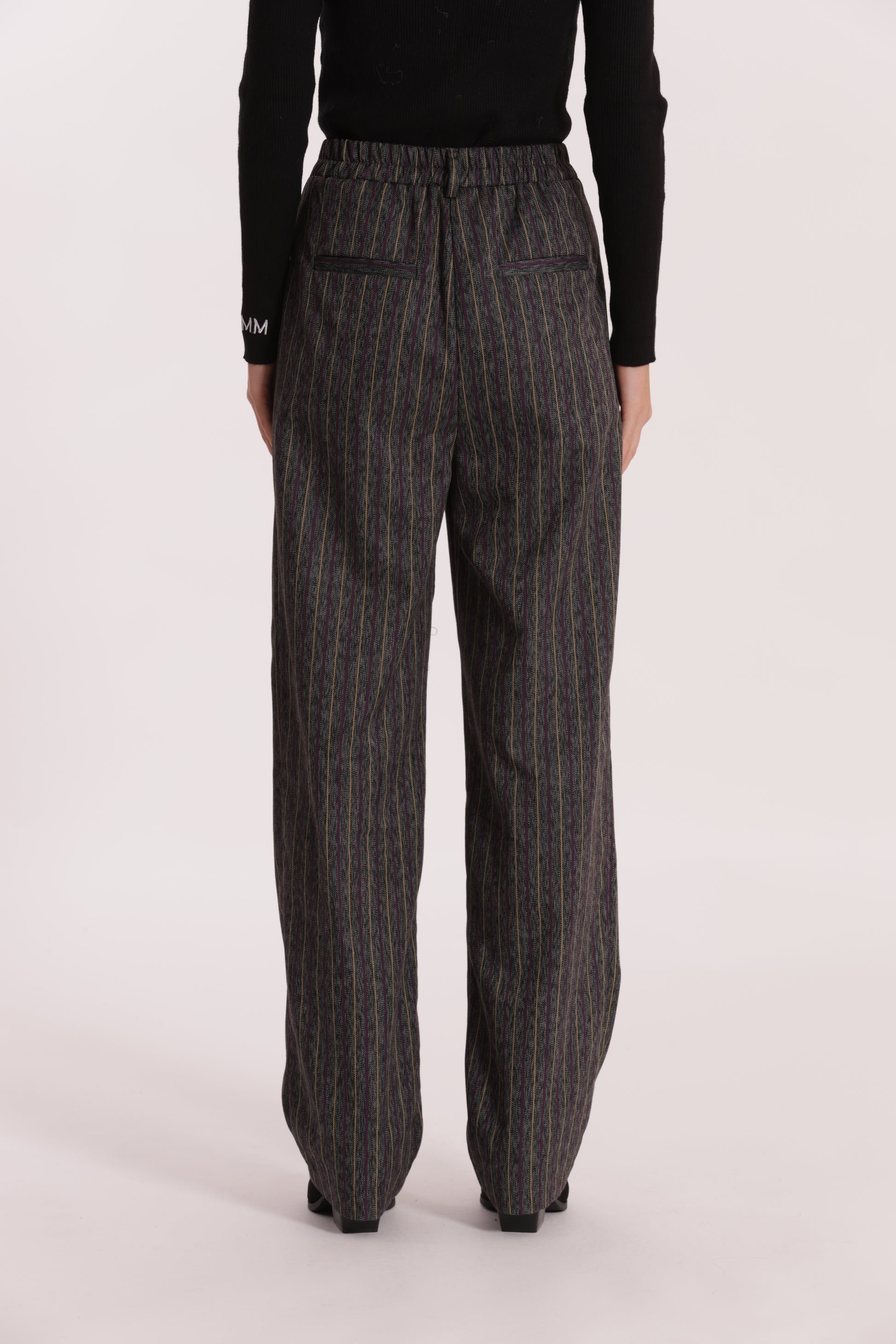 PANTALONE PALAZZO GESSATO EFFETTO JEANS