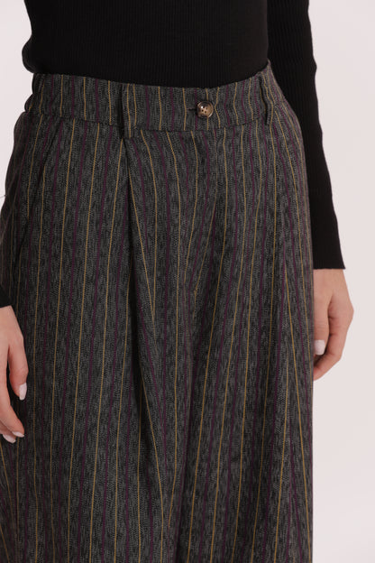 PANTALONE PALAZZO GESSATO EFFETTO JEANS