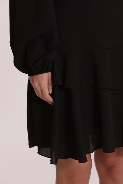 ABITO CORTO IN GEORGETTE CON ROUCHES