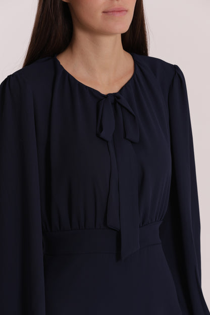ABITO CORTO IN GEORGETTE CON ROUCHES
