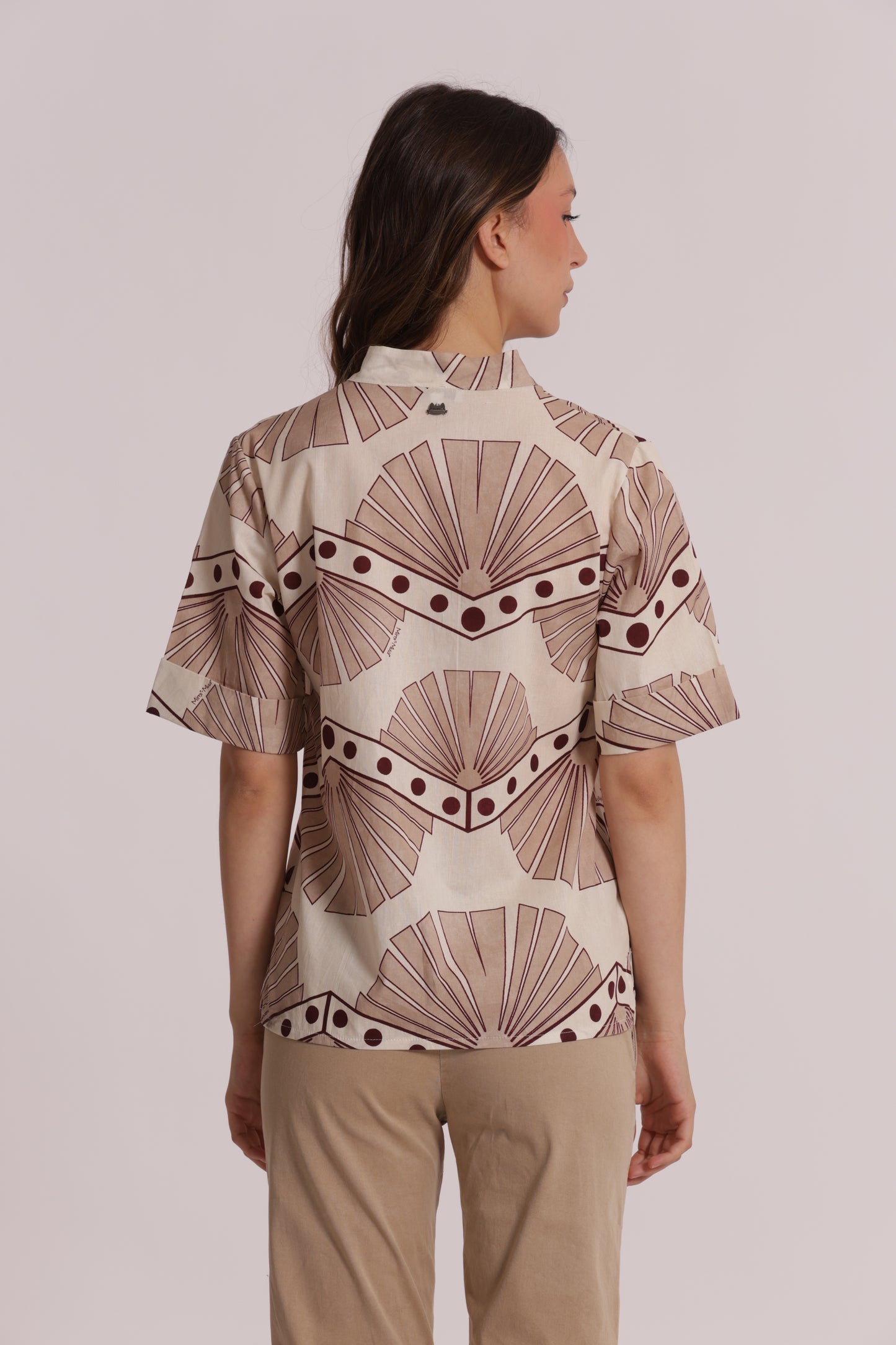 BLUSA A MANICHE CORTE IN FANTASIA