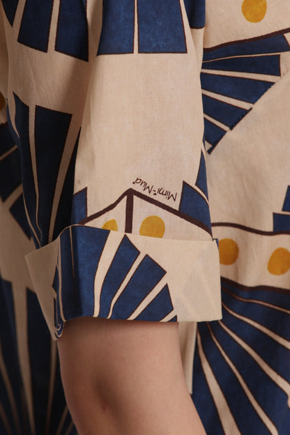 BLUSA A MANICHE CORTE IN FANTASIA