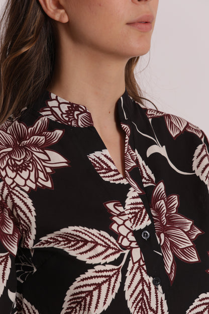 BLUSA A MANICHE CORTE IN FANTASIA
