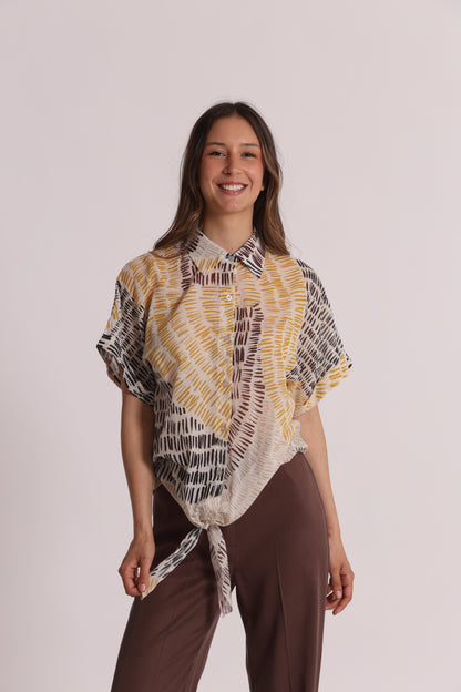 CAMICIA CROPPED IN FANTASIA GRAFFIO