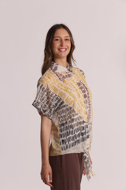 CAMICIA CROPPED IN FANTASIA GRAFFIO