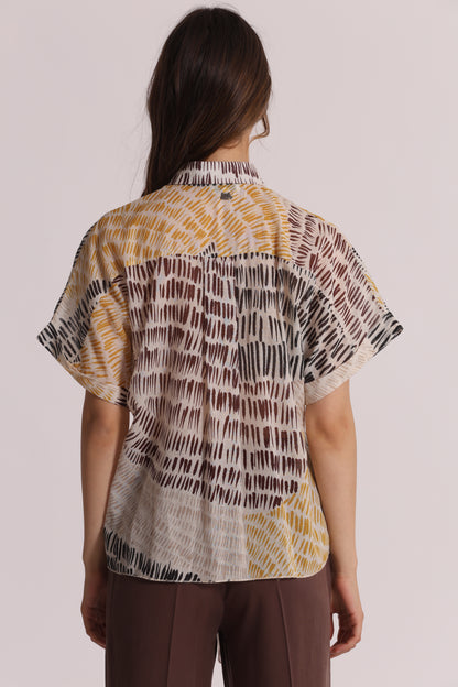 CAMICIA CROPPED IN FANTASIA GRAFFIO