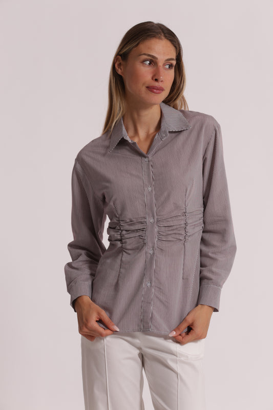 CAMICIA CON DETTAGLIO DRAPPEGGIO IN VITA
