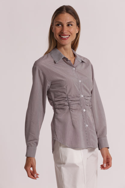 CAMICIA CON DETTAGLIO DRAPPEGGIO IN VITA
