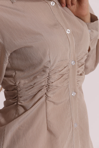 CAMICIA CON DETTAGLIO DRAPPEGGIO IN VITA