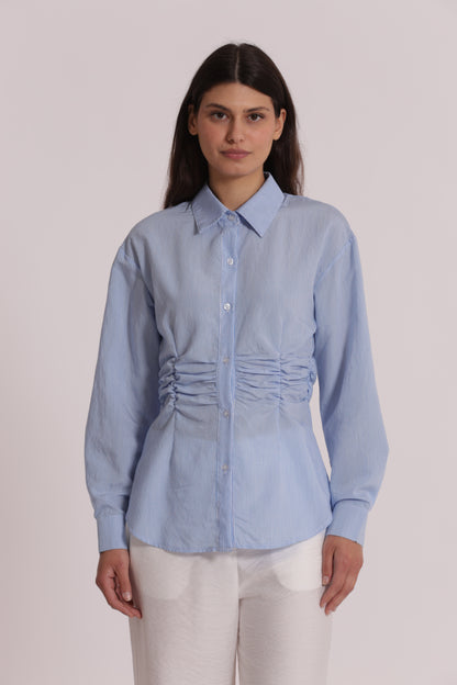 CAMICIA CON DETTAGLIO DRAPPEGGIO IN VITA