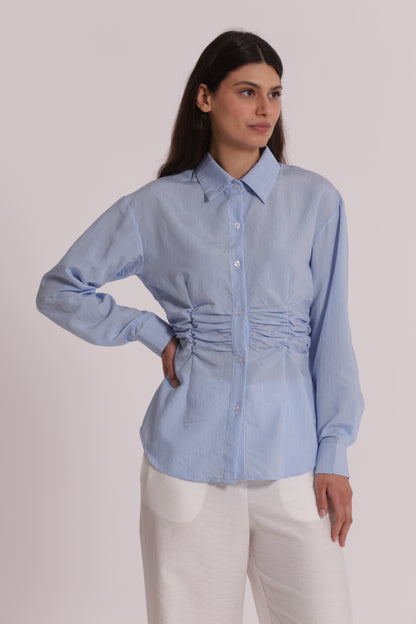 CAMICIA CON DETTAGLIO DRAPPEGGIO IN VITA