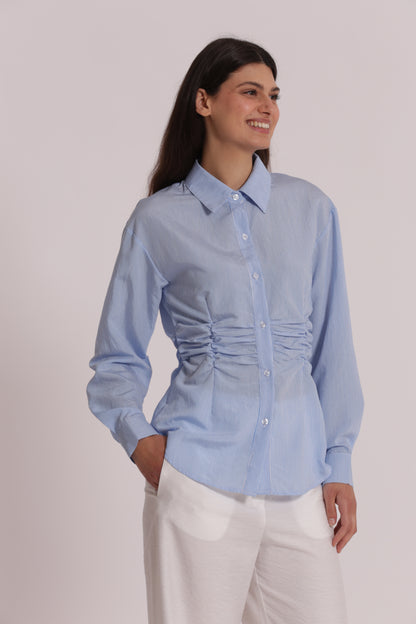 CAMICIA CON DETTAGLIO DRAPPEGGIO IN VITA
