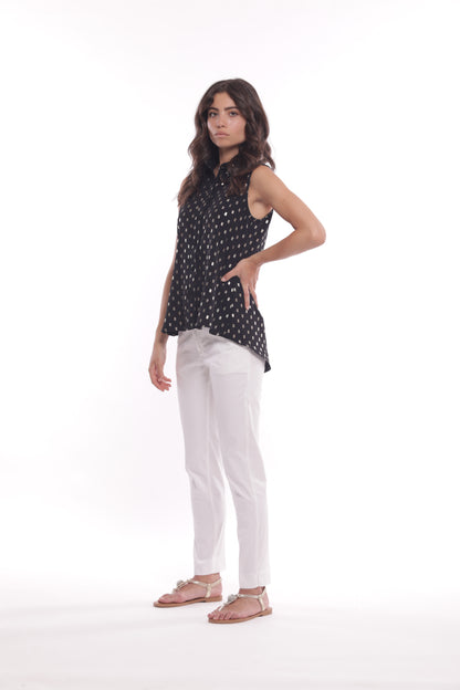 PANTALONE SIGARETTA IN GABARDINA