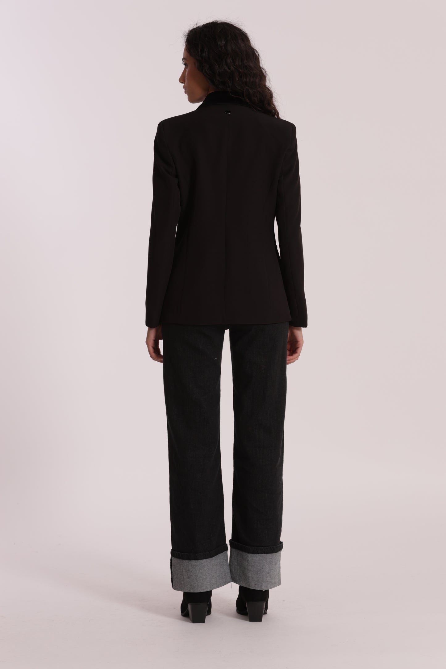 JEANS PALAZZO CON RISVOLTO