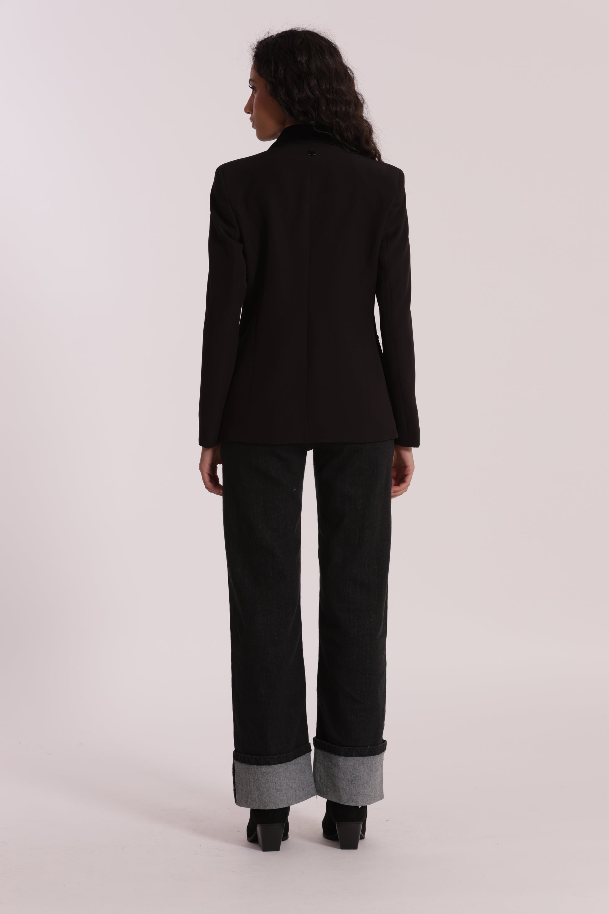 JEANS PALAZZO CON RISVOLTO