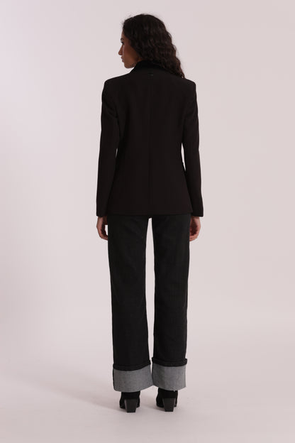 JEANS PALAZZO CON RISVOLTO