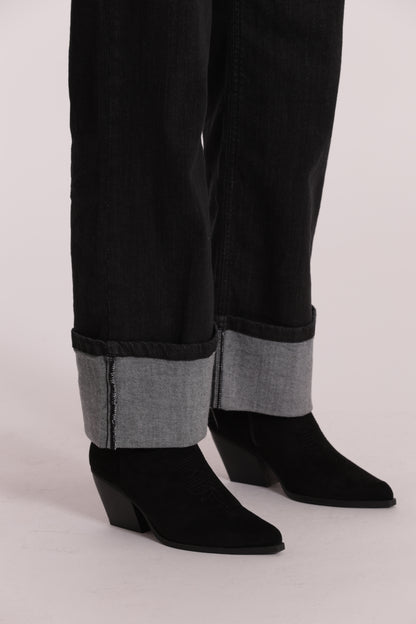 JEANS PALAZZO CON RISVOLTO