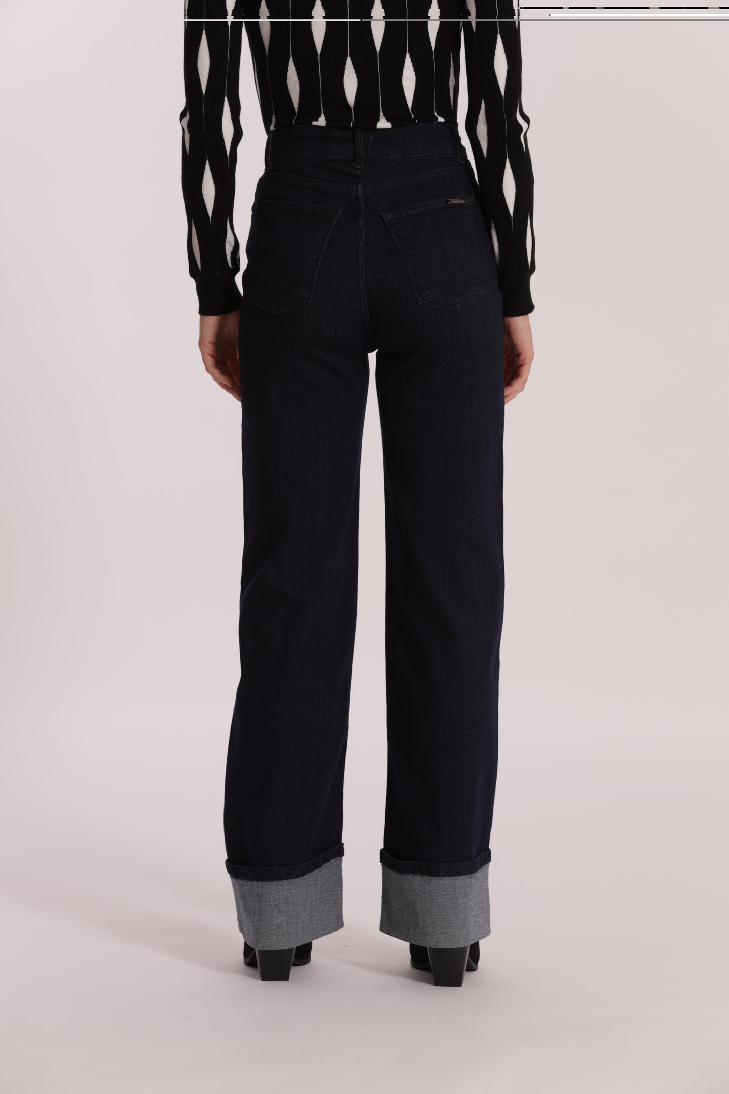 JEANS PALAZZO CON RISVOLTO