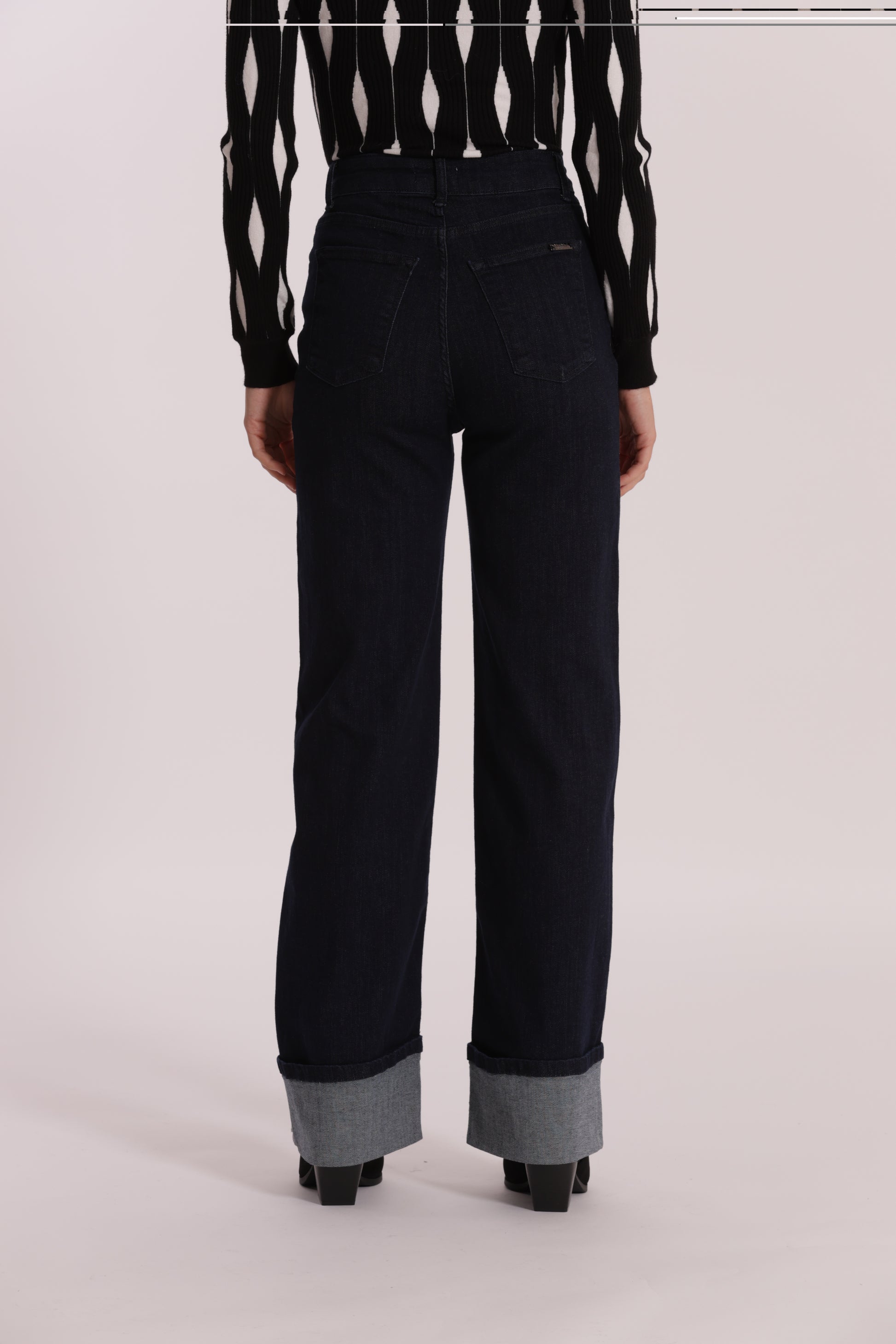 JEANS PALAZZO CON RISVOLTO