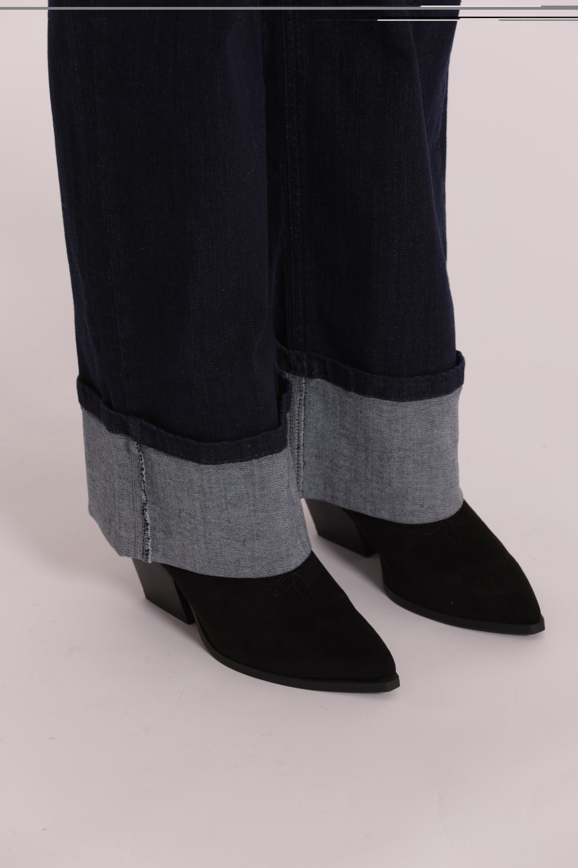 JEANS PALAZZO CON RISVOLTO