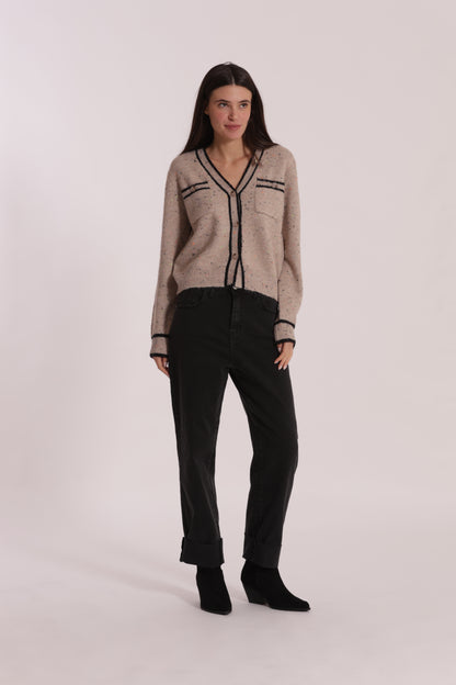 JEANS CROPPED CON RIVOLTO