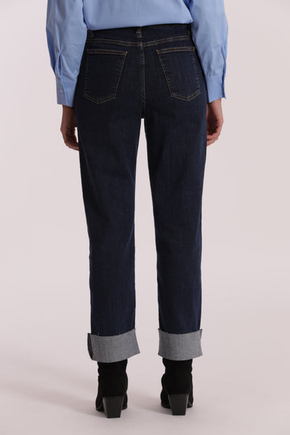 JEANS CROPPED CON RIVOLTO