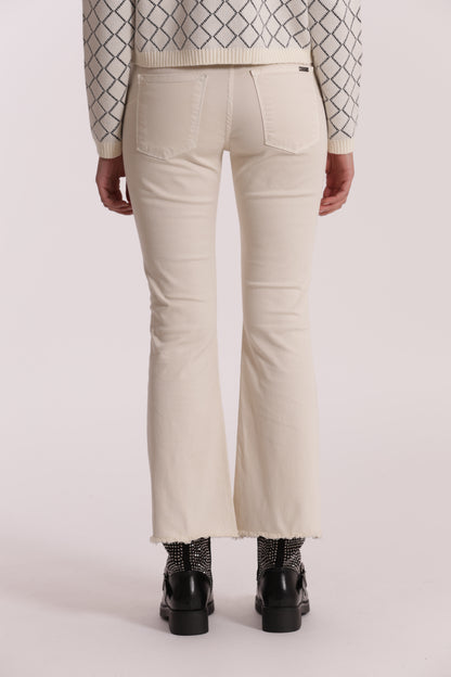 PANTALONE CROPPED FLARE IN GABARDINA