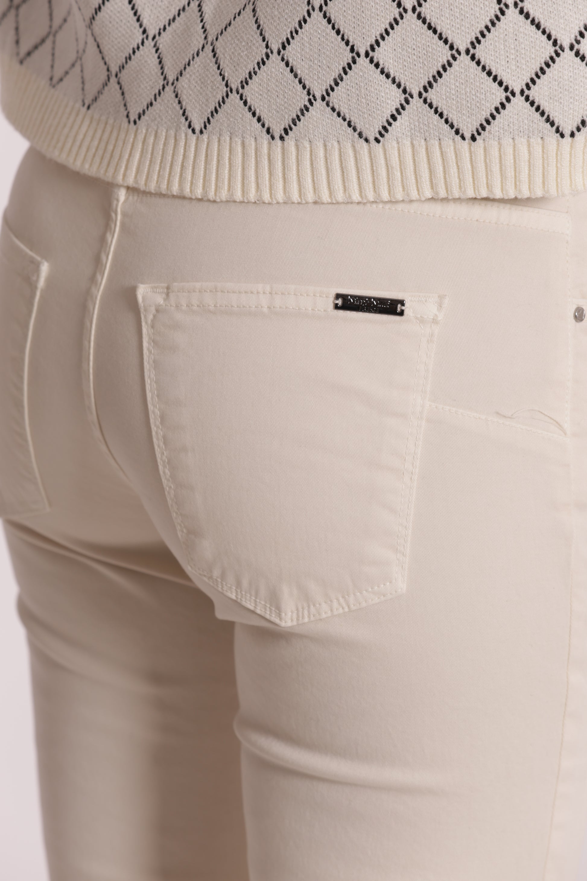 PANTALONE CROPPED FLARE IN GABARDINA