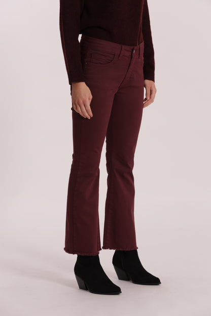 PANTALONE CROPPED FLARE IN GABARDINA
