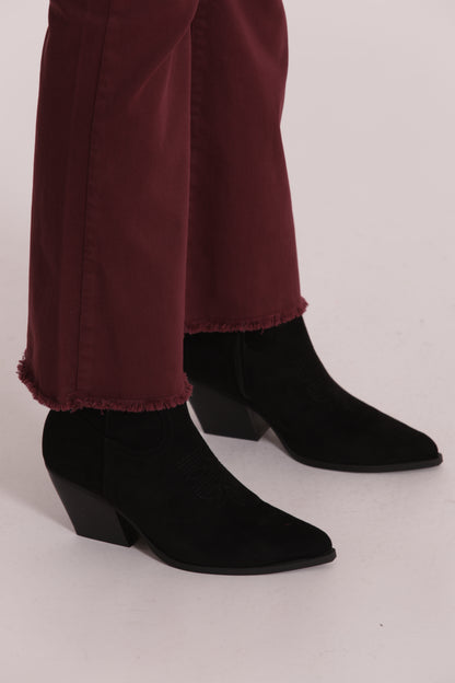 PANTALONE CROPPED FLARE IN GABARDINA