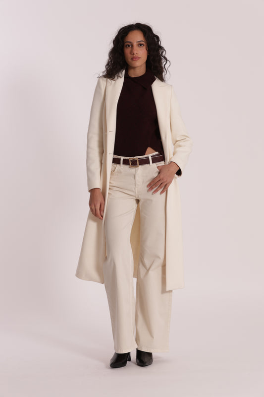 PANTALONE DRITTO CON TASCA QUADRATA IN GABARDINA