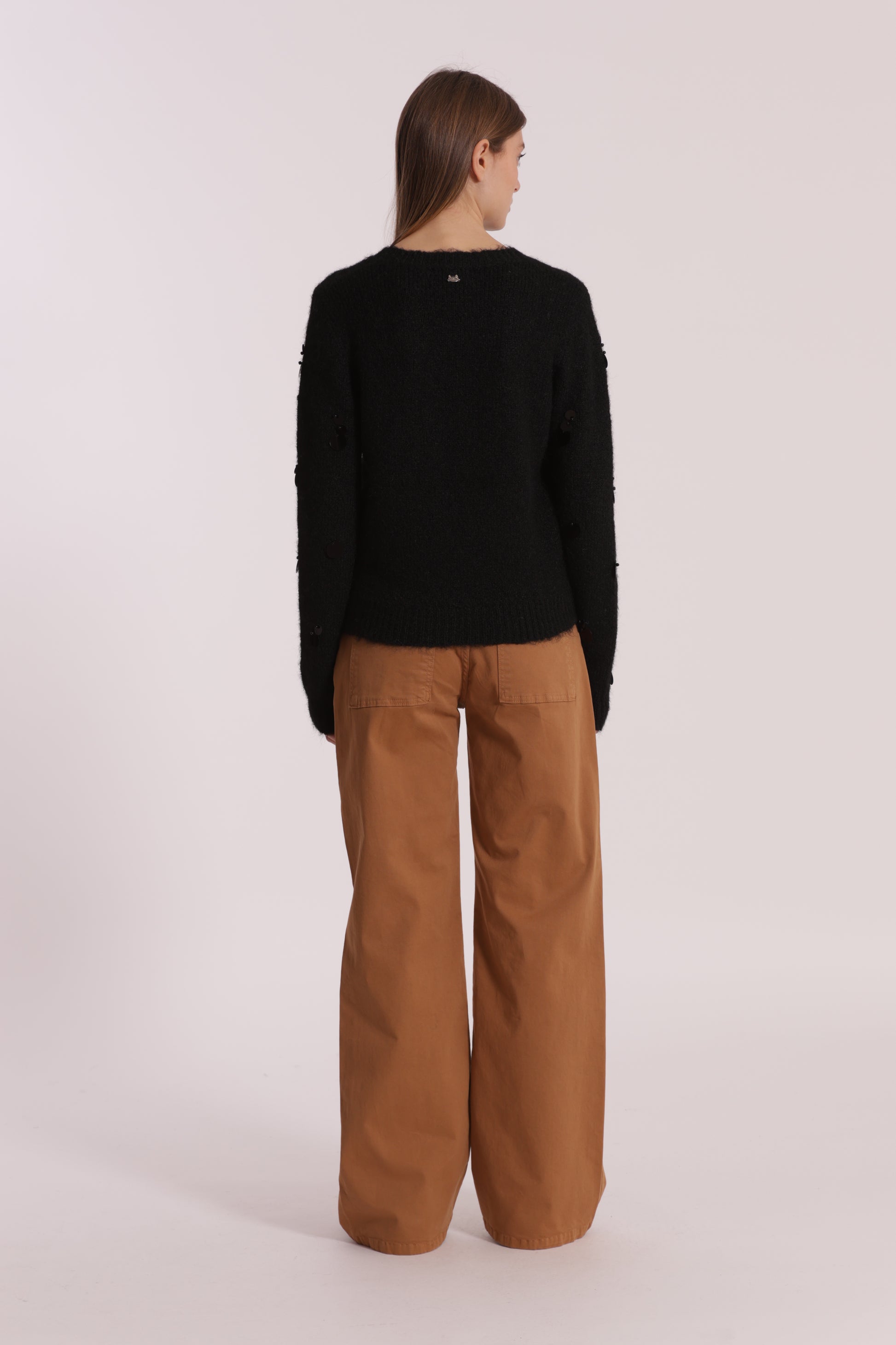 PANTALONE DRITTO CON TASCA QUADRATA IN GABARDINA