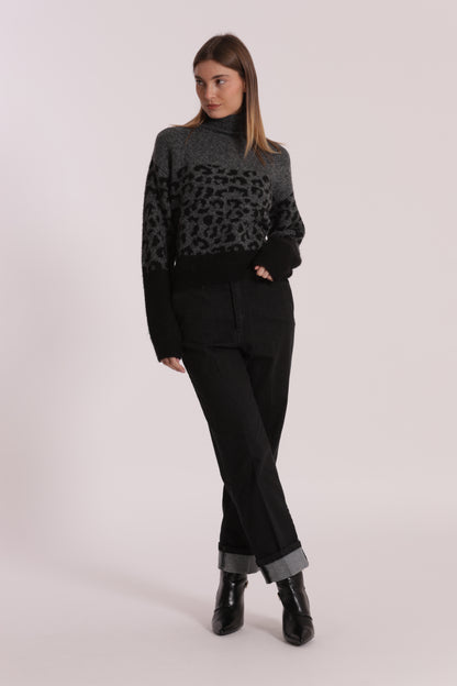 JEANS WIDE LEG CON RISVOLTO