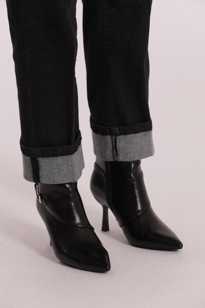 JEANS WIDE LEG CON RISVOLTO