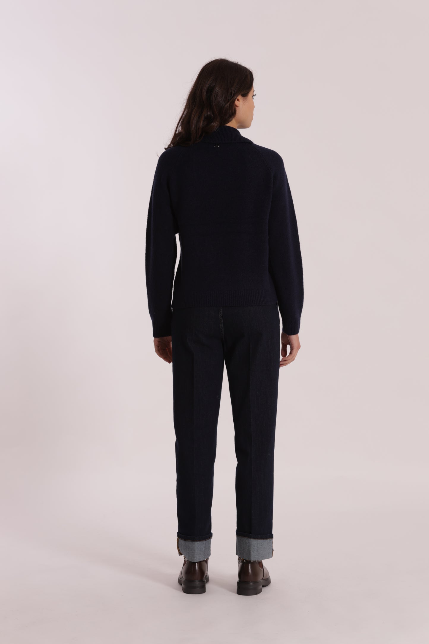 JEANS WIDE LEG CON RISVOLTO