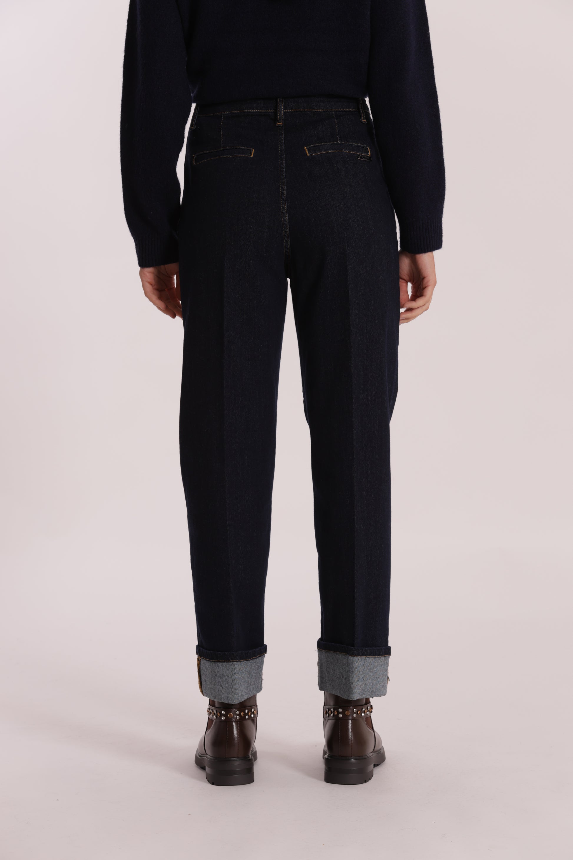 JEANS WIDE LEG CON RISVOLTO