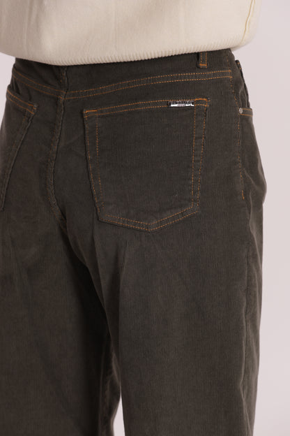 PANTALONE CROPPED CON RISVOLTO IN VELLUTO A COSTE