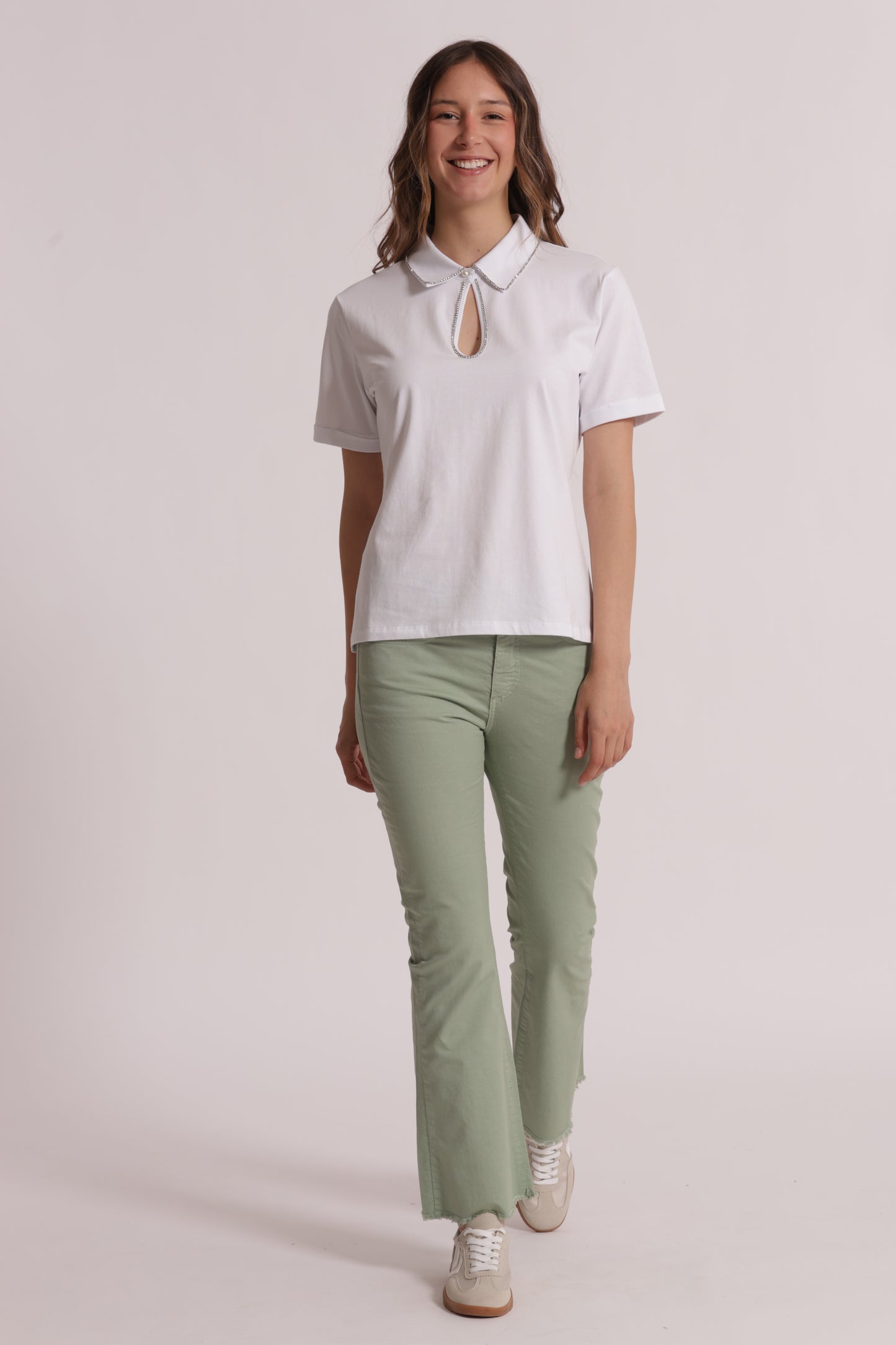 PANTALONE CROPPED FLARE IN BENGALINA