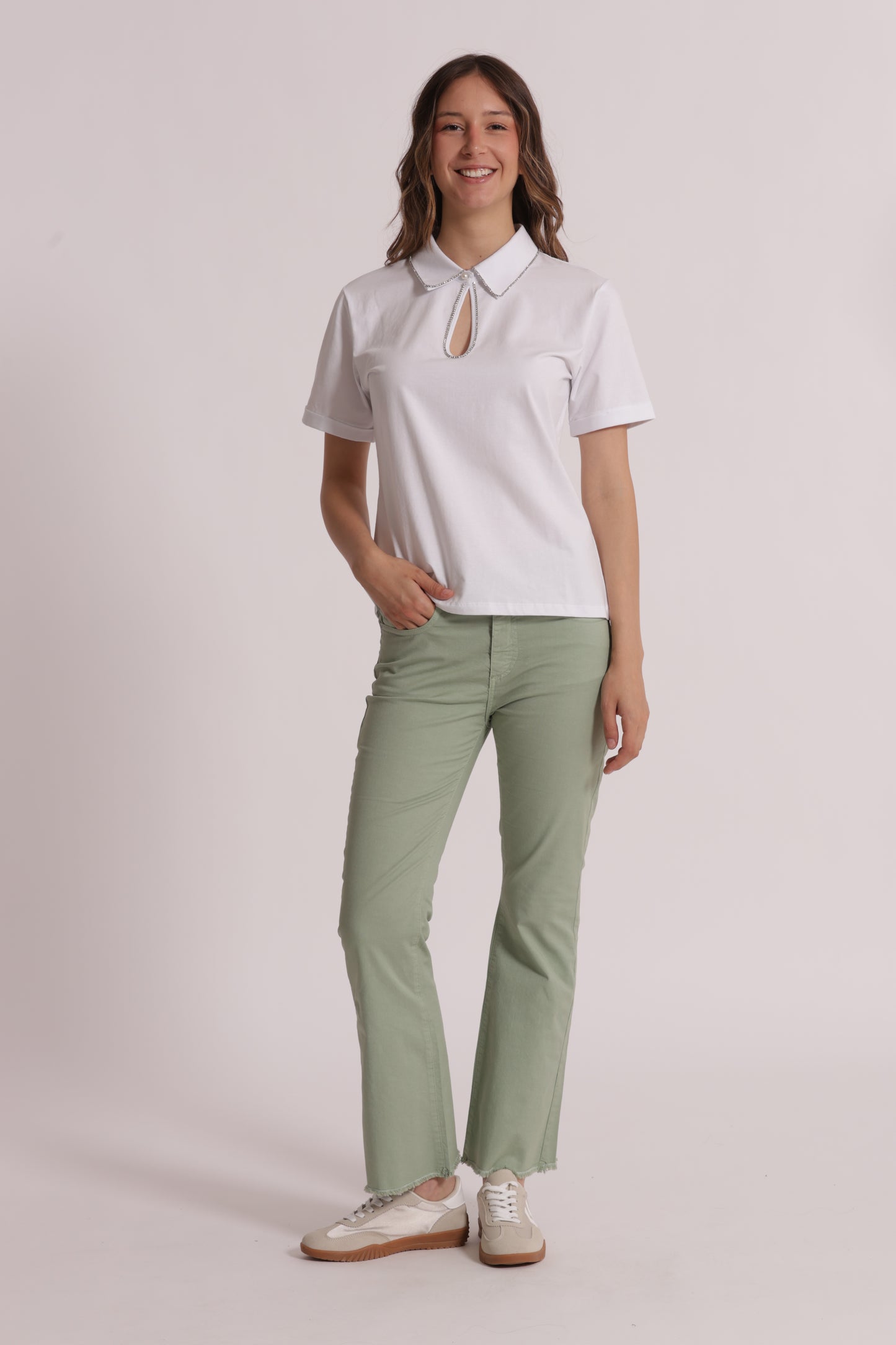 PANTALONE CROPPED FLARE IN BENGALINA