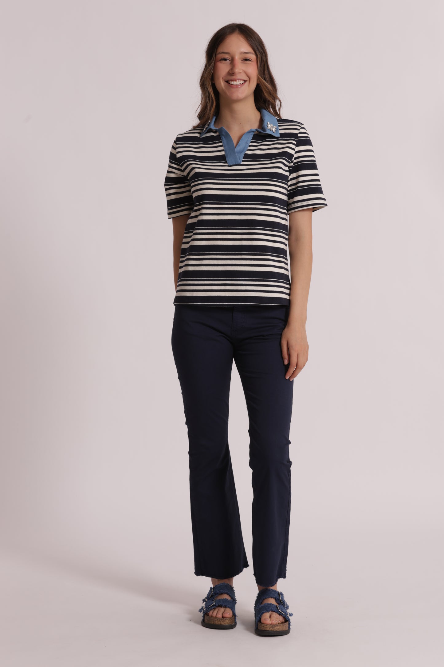 PANTALONE CROPPED FLARE IN BENGALINA