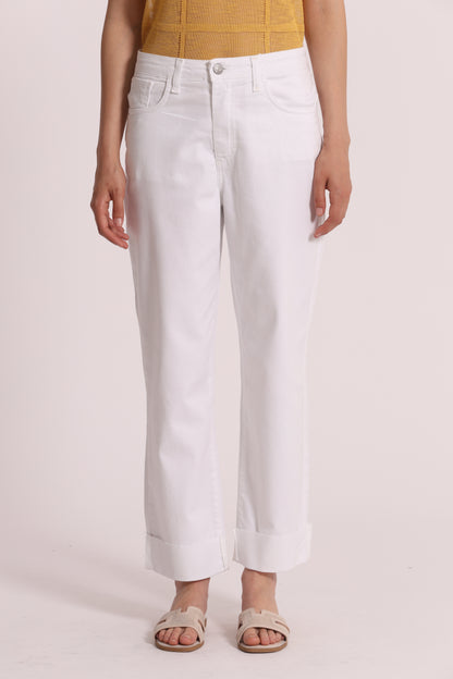 JEANS CROPPED CON RISVOLTO