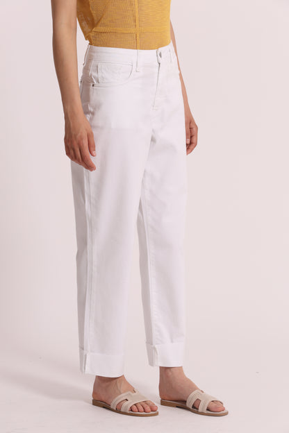 JEANS CROPPED CON RISVOLTO