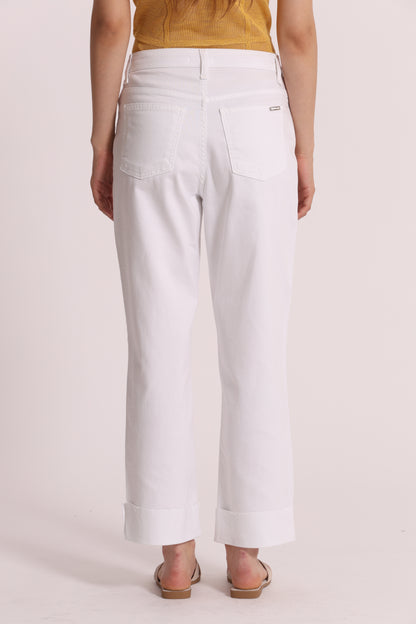 JEANS CROPPED CON RISVOLTO