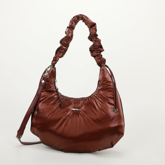 BORSA HOBO IN NYLON CON MANICO ARRICCIATO