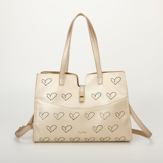 BORSA SHOPPING CON CUORE TRAFORATO