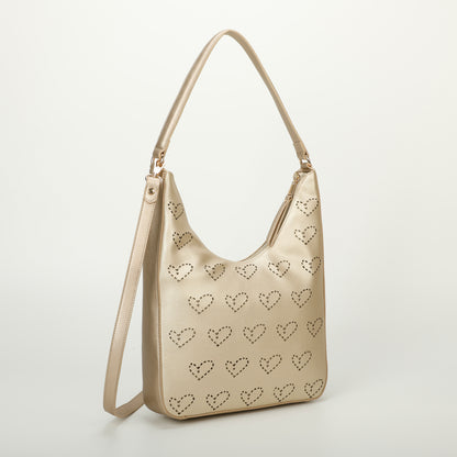 BORSA A SPALLA CON CUORE TRAFORATO