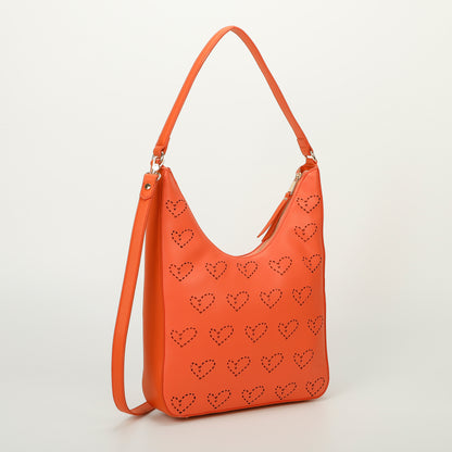 BORSA A SPALLA CON CUORE TRAFORATO