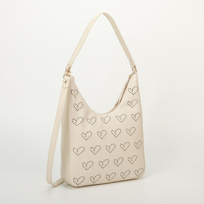 BORSA A SPALLA CON CUORE TRAFORATO