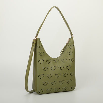 BORSA A SPALLA CON CUORE TRAFORATO